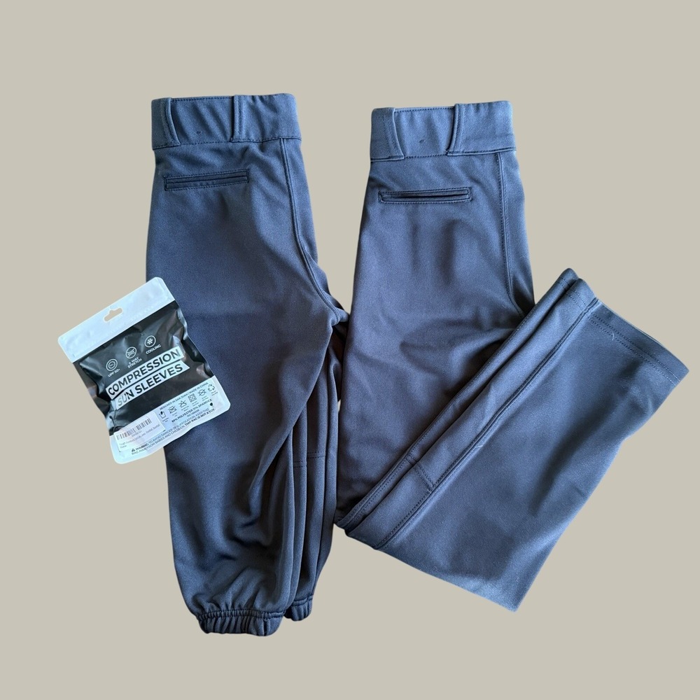(2) Champro Sports youth baseball/softball pants Sz YM & Compression Sun Sleeves